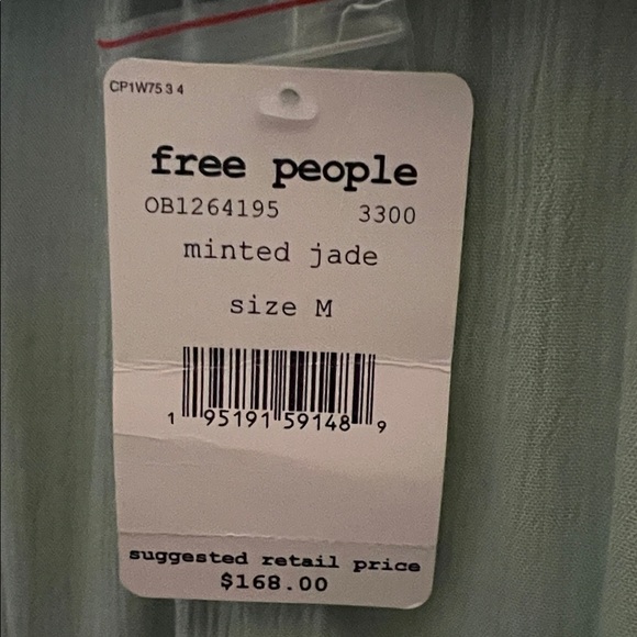 NWT Free People Sage Green Ruffled Long Sleeve Dress - Picture 4 of 4